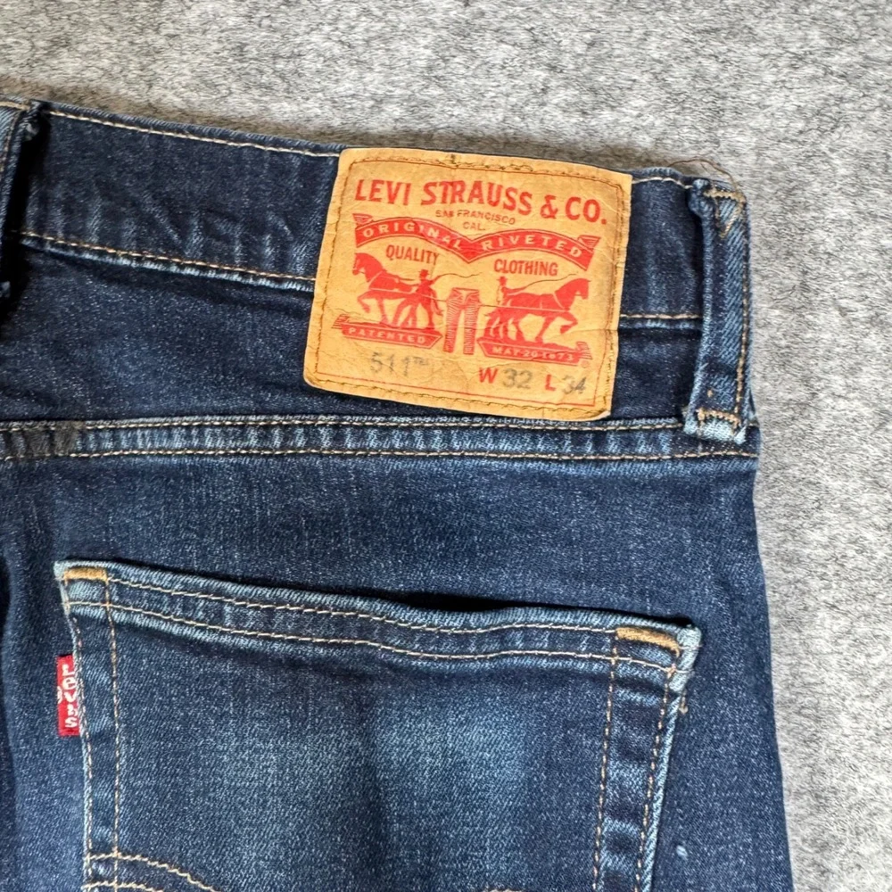 Levis 511 Mens Slim Fit Jeans Dark Wash Indigo Blue Stretch Denim 32x34
